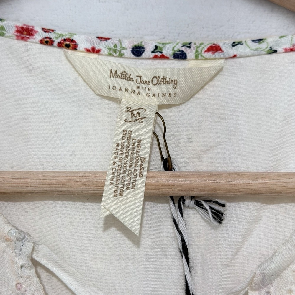 Matilda Jane Joanna Gaines Sweet Dress Eyelet Prairie Ruffles Midi Cream Boho M - Picture 4 of 11